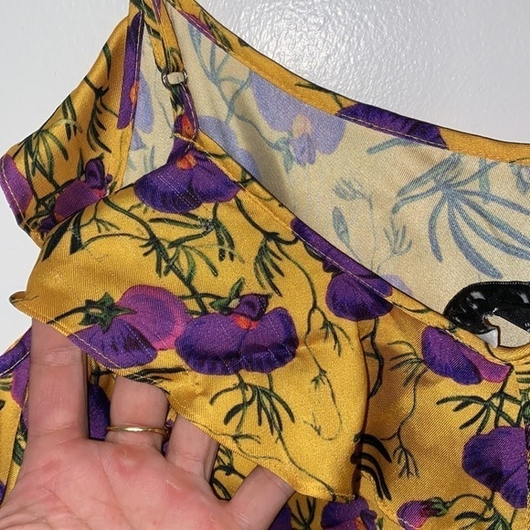 DELFI Collective Savannah Slip Yellow Purple Floral Dress - Picture 12 of 13